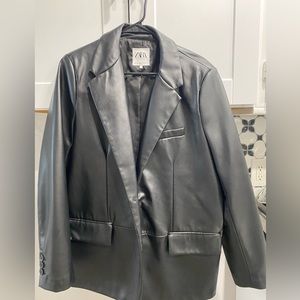 Zara black Leather Jacket